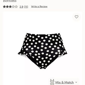 Lands' End Black and White Polka Dot High-Waist Swim Bottoms